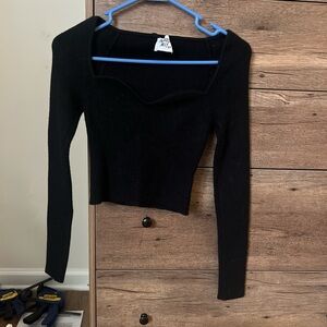 Black Long Sleeve Knit Top